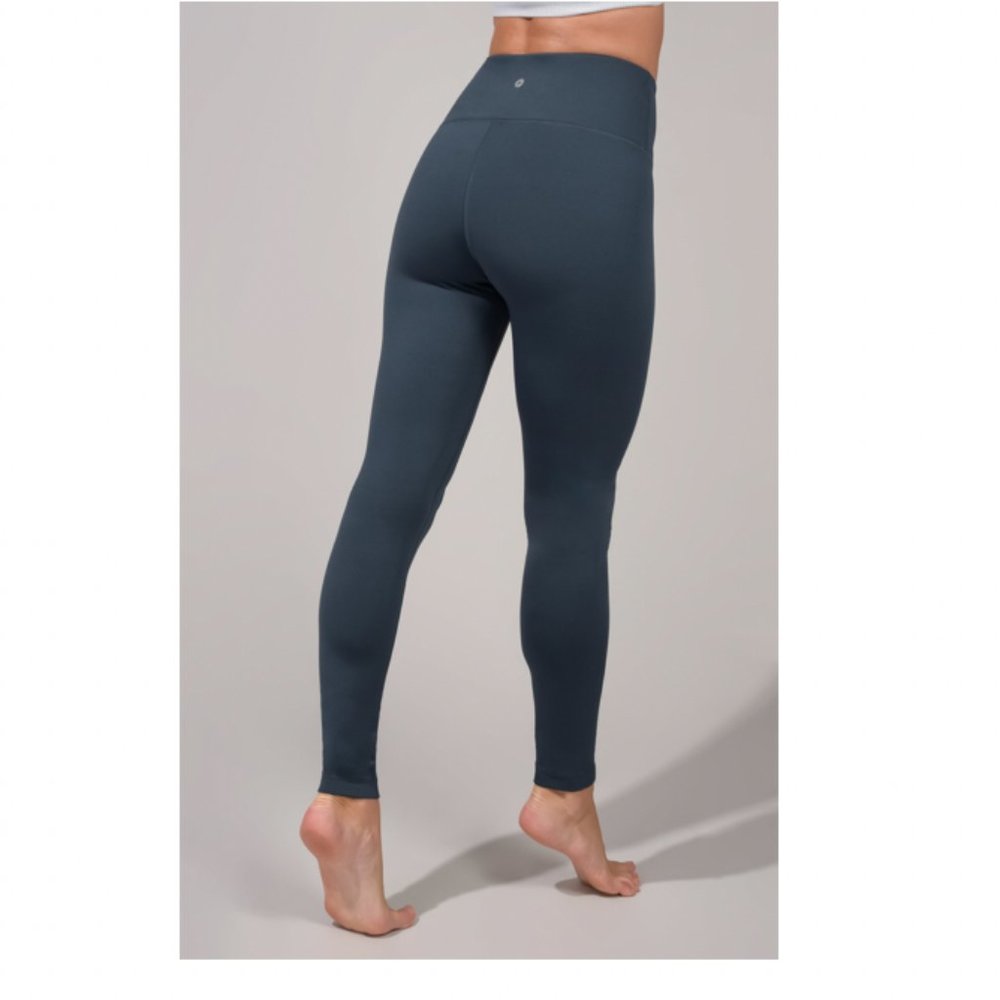 High-Waisted Athletic Leggings (Gray/Blue)